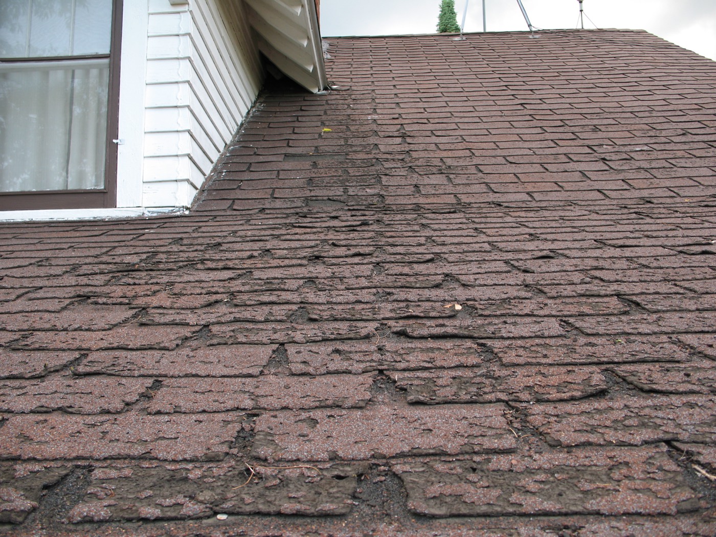 Accelerated shingle wear along a roof eave